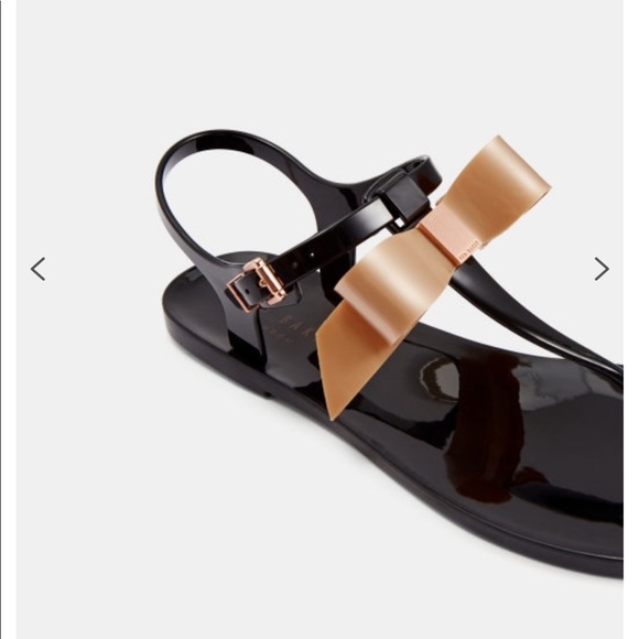 teiya bow detail jelly sandals
